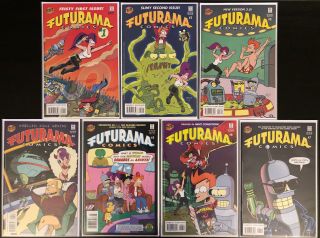 Futurama Comics ’s 1 - 7 The 1st Seven Issues Bongo Comics Group Vf/nm