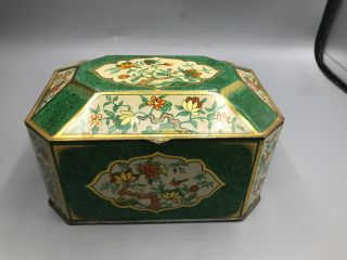 Green Tea Caddy Tin Metal Box Company Ltd Made In England