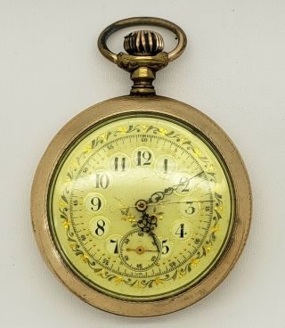 Antique Edouard Heuer 18s Pocket Watch Patent Feb 14th 1888