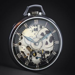 ⌚1939 Vintage Art Deco Swiss Girard Perregaux Shell Oil Skeleton Pocket Watch