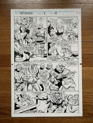 Vintage Marvel Comics Toxic Crusaders Issue 3 Page 19 Art Avenger 1992