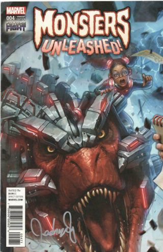 Monsters Unleashed 4 Variant Future Fight Nm Signed By Jeehyung Lee Marvel 1:25