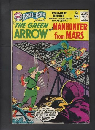 Brave And Bold 50 Vg/fn 5.  0 Green Arrow Manhunter 1st Team - Up Hi - Res Scans