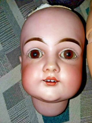 Antique 22 " German Bisque Head Doll Kestner 152,  Marked Body