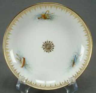 19th Century Sevres Style Hand Painted Floral Arrows Drum & Gold 6 Inch Saucer