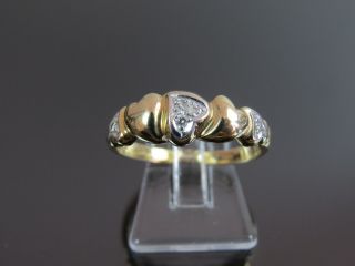 Vintage 9ct Gold & Diamond Witches Heart Ring 1994