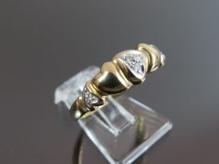 VINTAGE 9ct GOLD & DIAMOND WITCHES HEART RING 1994 2