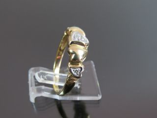 VINTAGE 9ct GOLD & DIAMOND WITCHES HEART RING 1994 3