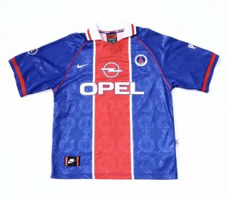 Vintage Psg 1996 - 97 Home Football Shirt Nike No.  7 Leonardo Mens Large