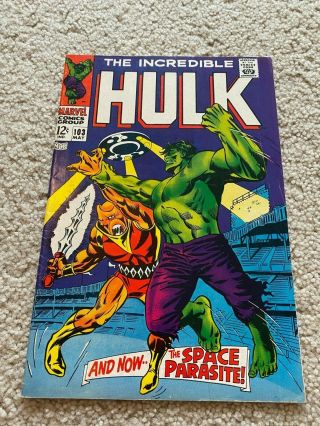 Incredible Hulk 103 F/vf 7.  0 1st Space Parasite General Ross