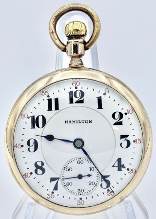 Vintage 21j 16s Rr Grade Hamilton 992 Pocket Watch In Gf Case