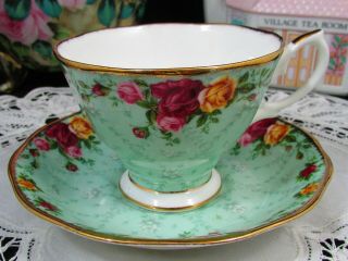 Royal Albert Old Country Roses Peppermint Damask Tea Cup And Saucer