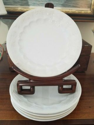 5 Antique White Ironstone Plates,  Turner & Tomkinson And Taylor Brothers,  8 3/4 "