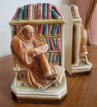 Bookends - monk/priest in library 2