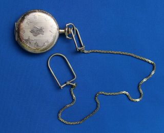 Vintage 1911 Elgin Pocket Watch/ 17 Jewel Sz 12 Model 2 16316698,  Antique Chain