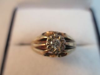 Lovely " Chunky " Vintage,  London 1974 9ct Gold Diamond Ring Uk Size N 4.  7g