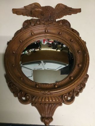 Vtg American Eagle Dart Ind Usa Federal Style Convex Porthole Round Mirror
