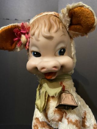 Vintage Rushton Cow Rubber Face Plush Stuffed Animal 2