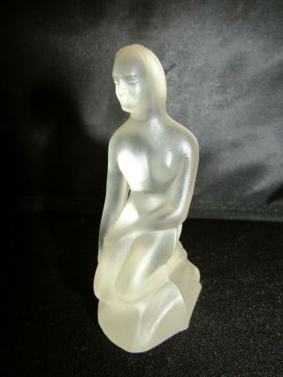 Vintage Frosted Glass Nude Female Woman