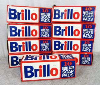 Rare Vintage Pop Art Andy Warhol Style Mcm Brillo Pad Hotel Size Boxes Nos