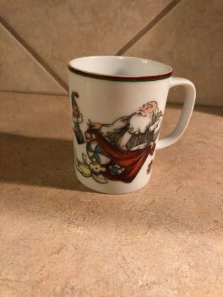Fitz & Floyd Variations Santa Claus Porcelain Christmas Coffee Mug Cup