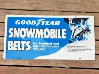 Vintage Goodyear Snowmobile Belts Sign Metal
