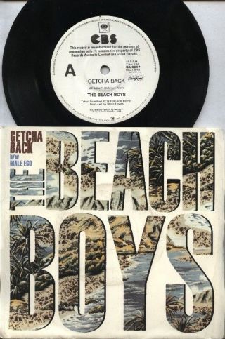 The Beach Boys Rare 1985 Aust Promo Only 7 " Oop Surf P/c Single " Getcha Back "