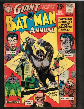 Giant Batman Annual 3 1965,  Joker Cover (3.  5) Wh