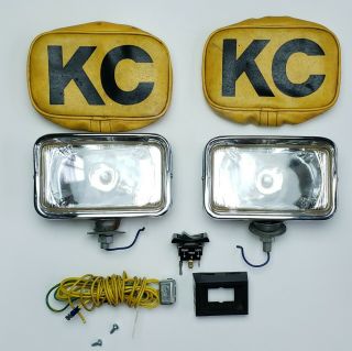 Vtg Kc Hilites Lights With Kc Covers 4x4 Off Road Jeep Light Switch