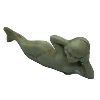 Vintage Antique Miniature Bathing Beauty Bisque Mermaid Figure Nude 22