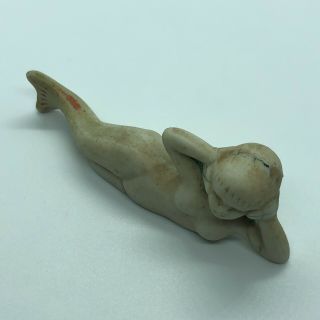 Vintage Antique Miniature Bathing Beauty Bisque Mermaid Figure Nude 22 2