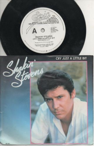 Shakin Stevens Rare 1983 Aust Promo Only 7 " P/c Single " Cry Just A Little Bit "