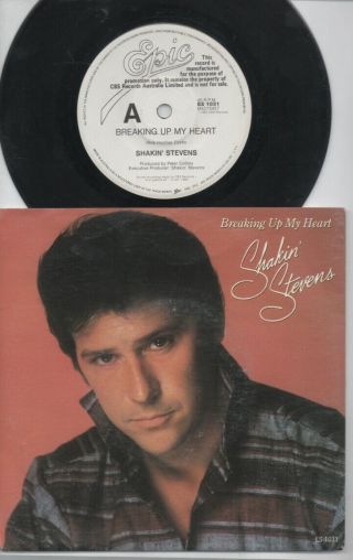 Shakin Stevens Rare 1985 Aust Promo Only 7 " Oop P/c Single " Breaking Up "