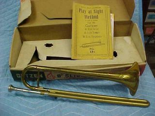 Vintage Getzen Slide Trumpet With Box And Mouthpiece