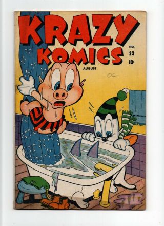 Krazy Komics 23 Fn 6.  0 Vintage Marvel Timely Comic Funny Animal Golden Age 10c