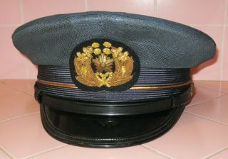 Vintage 1950s Japanese Police Uniform Hat Japan Summer Weight