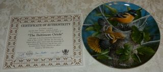 1985 The Baltimore Oriole PLATE by Kevin Daniel Third Issue w/Box & 2