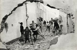 1933 Henri Cartier - Bresson Spain Children Playing Outdoors Seville Vintage Photo