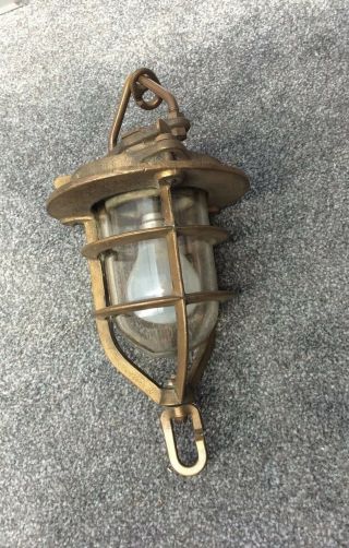 Vintage Heavy Heavy Duty Top Quality Brass Hanging Lamp Mod Maritime.