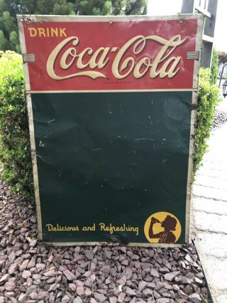 Vintage Coca Cola Coke Soda Pop Advertising Menu Board Sign