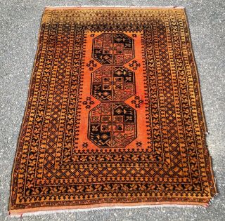 Vintage Afghan / Turkoman Ersari Rug 3’ 9” X 5’ 1”