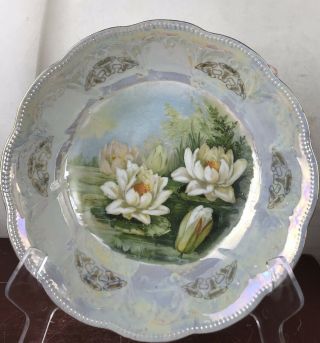 Vintage Pocelain Large Bowl 9”/ Lilies