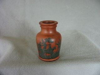 Antique Pratt Ware Red Ware Pottery Jar/pot Fox Hunting Scene