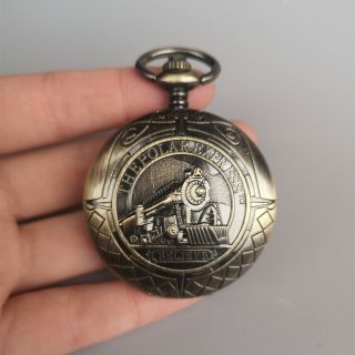 Chinese Copper Sculptures Can Use Mechanical Steam Train Pocket Watch