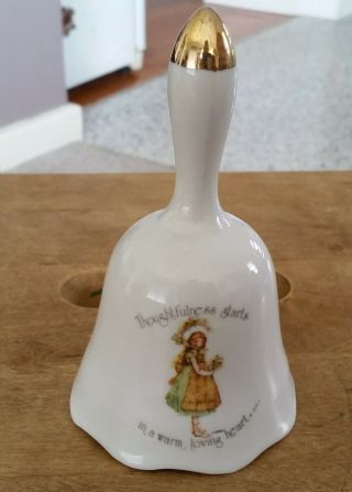 Vintage Holly Hobbie By Sands Porcelain Bell Thoughtfullness