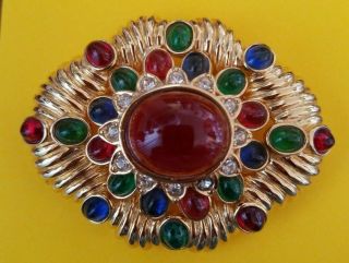 Vintage Designer Signed Ciner Jewels Of India Brooch Pin