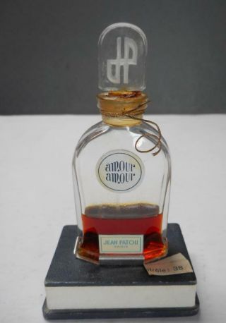 Vintage Jean Patou Paris Perfume Parfum - Amour Amour 4 " Etched Falcon On Stand