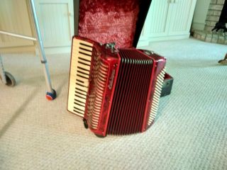 Vintage With 120 Bass Paolo Soprani Accordion With Case (youth/ladies Size)
