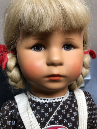 19” Vintage Kathe Kruse Blonde Girl Doll W/ Blue Painted Eyes Made In Germany S