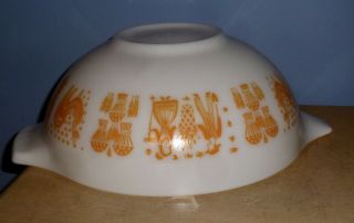 Rare Vtg Pyrex Orange Yellow Amish Butterprint Cinderella Bowl 444
